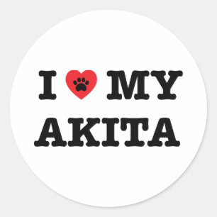 Ich höre meinen Akita-Sticker Runder Aufkleber
