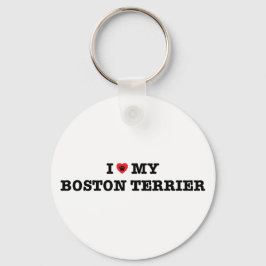 Ich höre meinen Boston Terrier Button Schlüsselanh Schlüsselanhänger