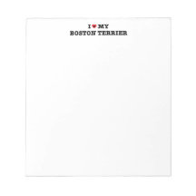 Ich höre meinen Boston Terrier Notepad