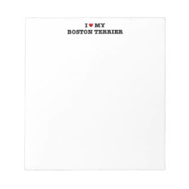 Ich höre meinen Boston Terrier Notepad Notizblock