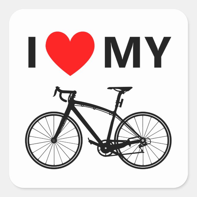 Ich höre meinen Coolen Spaß mit dem Fahrrad Niedli Quadratischer Aufkleber (Vorderseite)