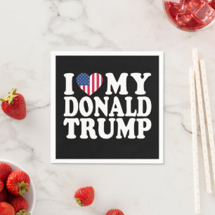 Ich höre meinen Donald Trump für Präsident 2024 Serviette