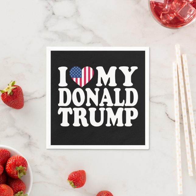 Ich höre meinen Donald Trump für Präsident 2024 Serviette (Beispiel)