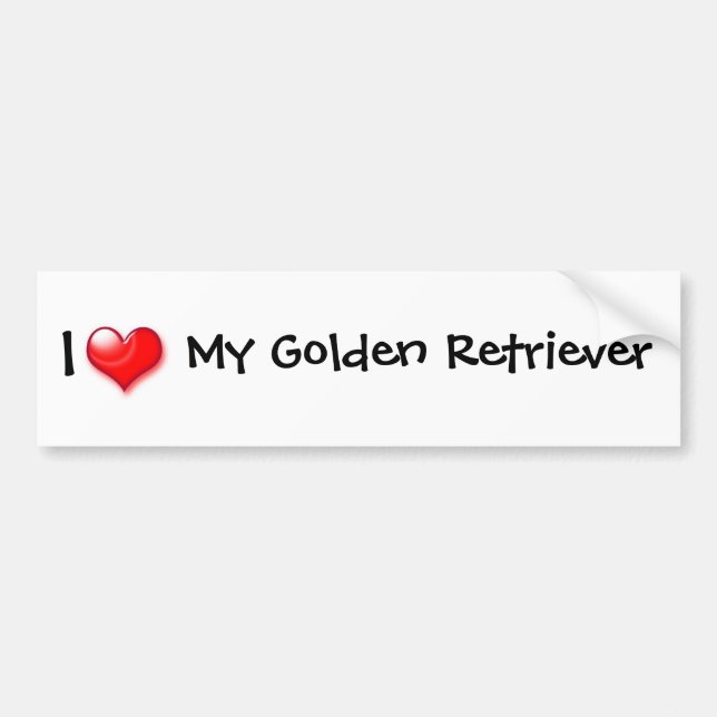 Ich höre meinen Goldenen Retriever Autoaufkleber (Vorne)