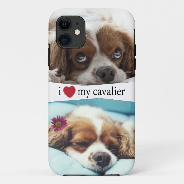 Ich höre meinen Kavalier König Charles Spaniel Case-Mate iPhone Hülle (Rückseite)