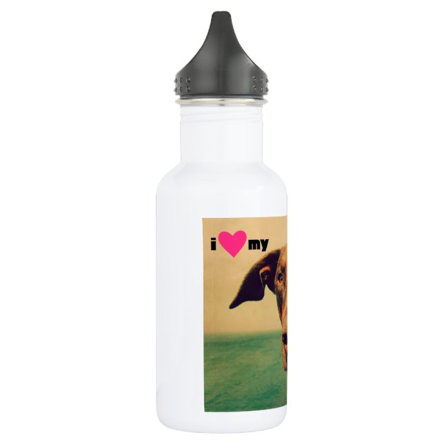 Ich höre meinen natürlichen Doberman Hund Trinkflasche (Links)