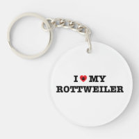 Ich höre meinen Rottweiler-Acryl-Schlüsselanhänger