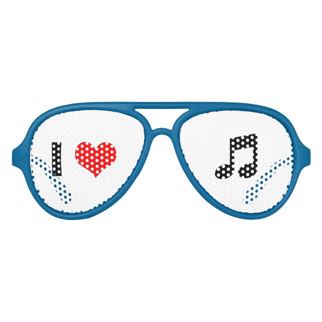 Ich höre Musiknoten Party Sonnenbrille (Vorderseite)