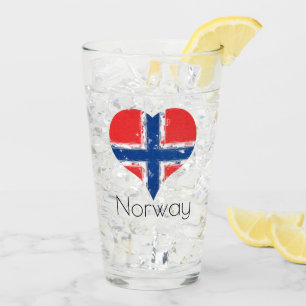 Ich höre Norwegen Grunge Norwegische Flagge Glas