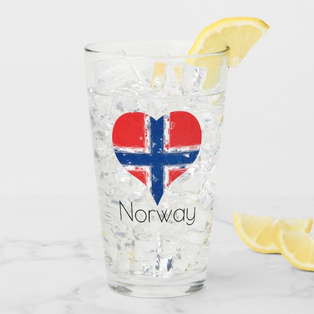 Ich höre Norwegen Grunge Norwegische Flagge Glas (Rückseite Ice)