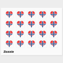Ich höre Norwegische Flagge Quadratischer Aufkleber