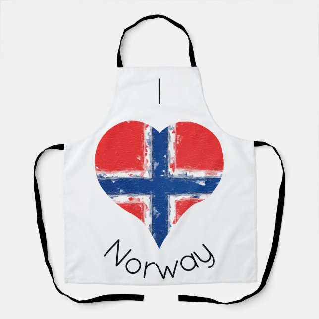 Ich höre Norwegische Flagge Schürze (Vorderseite)