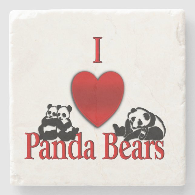 Ich höre Panda Bears Steinuntersetzer (Vorderseite)