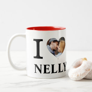 Ich höre Personalisierte Paare Foto Liebe Zweifarbige Tasse