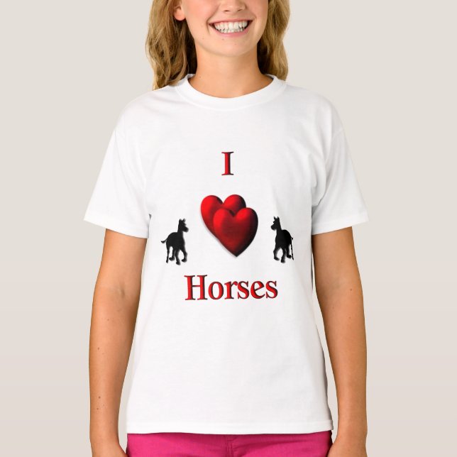 Ich höre Pferde T-Shirt (Vorderseite)