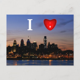 Ich höre Philly auf der Twilight Postcard Postkarte
