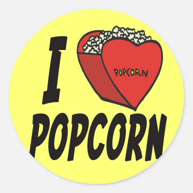 Ich höre Popcorn-Aufkleber Runder Aufkleber (Vorderseite)