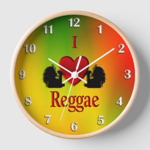 Ich höre Reggae Wall Clock Uhr