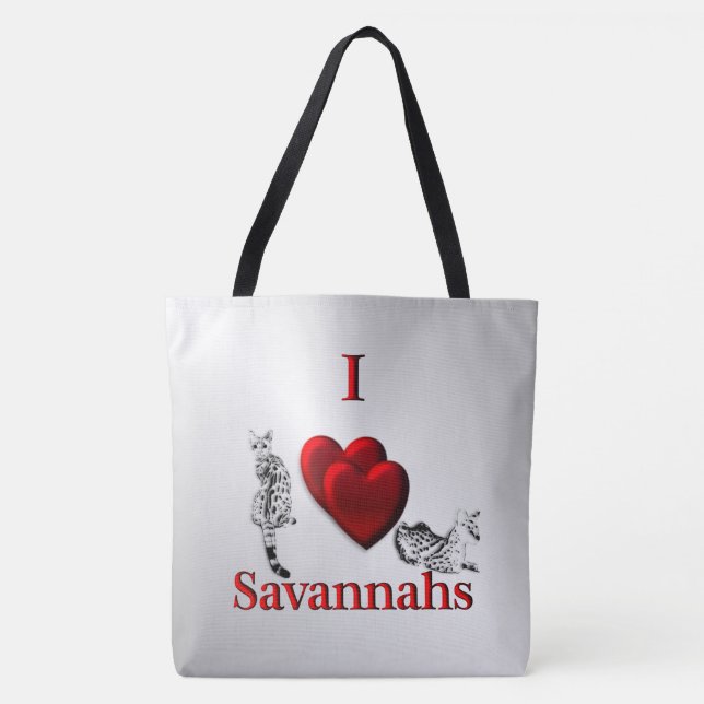 Ich höre Savannah Cat Silver Tasche (Vorderseite)