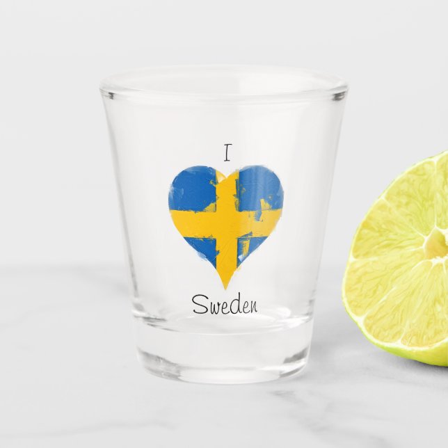 Ich höre Schweden schwedische Flagge Schnapsglas (Vorderseite)