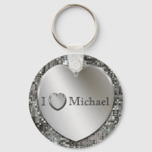Ich höre... Silver Heart Keychain