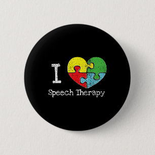 Ich höre Sprechtherapie, Autismus Bewusstsein Button