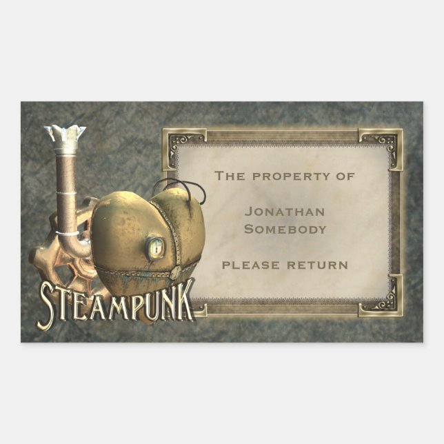 Ich höre Steampunk-Buchzeichen-Sticker Rechteckiger Aufkleber (Vorderseite)