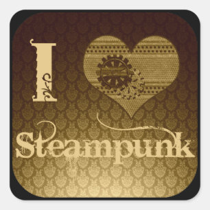 Ich höre Steampunk Quadratischer Aufkleber