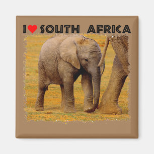 Ich höre Südafrika Elephant calf Magnet