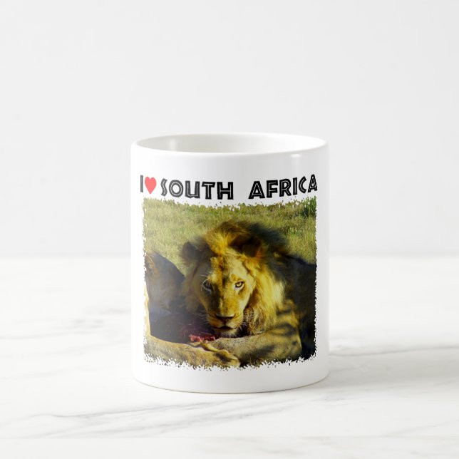 Ich höre Südafrika Löwenstau Kaffeetasse (Mittel)