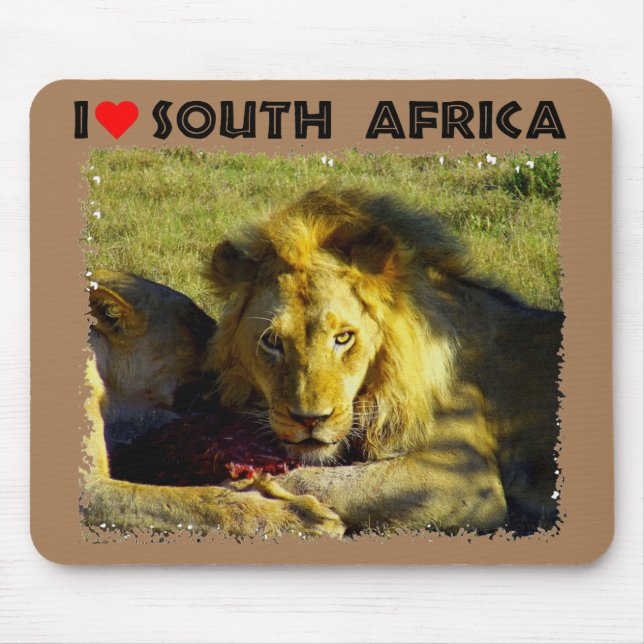 Ich höre Südafrika Löwenstau Mousepad (Vorne)