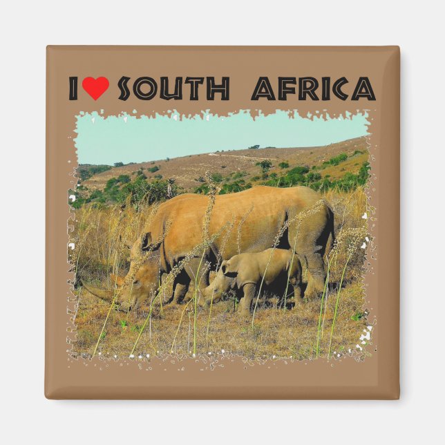 Ich höre Südafrika Rhino unter den Schilden Magnet (Vorne)