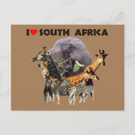 Ich höre Südafrika Wildlife Collage Postkarte