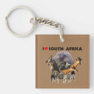 Ich höre Südafrika Wildlife Collage Schlüsselanhänger