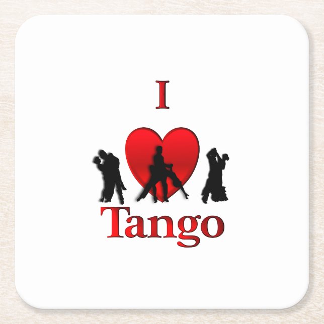Ich höre Tango Rechteckiger Pappuntersetzer (Vorderseite)