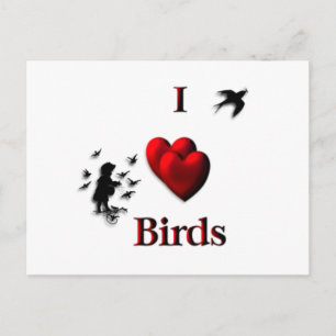 Ich höre Vögel Postkarte