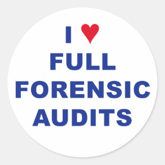 Ich höre vollständige forensische Audits Runder Aufkleber