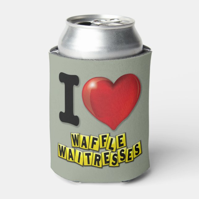 Ich höre Waffelkleider Dosenkühler (Kanne Vorderseite)