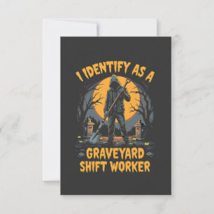 Ich identifiziere mich als Graveyard Shift Worker RSVP Karte