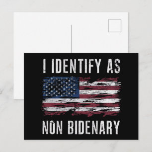 Ich identifiziere mich als nicht-biden-begeisterte postkarte