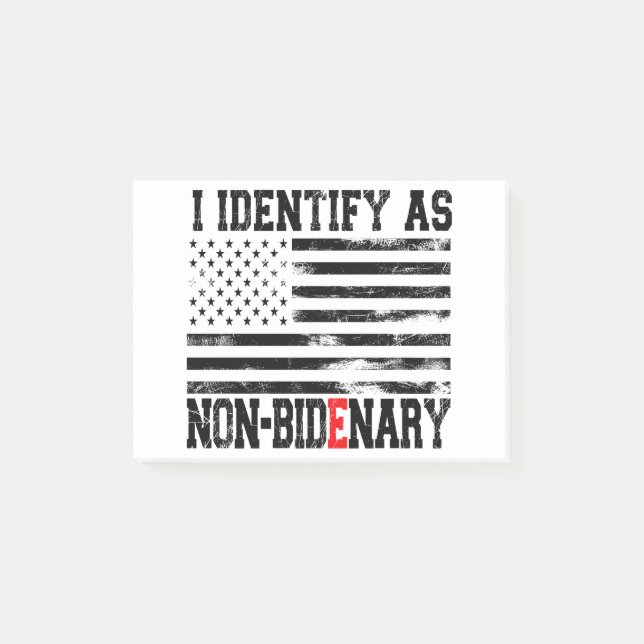 Ich identifiziere mich als nicht-Bidenar - Anti-Bi Post-it Klebezettel (Vorderseite)