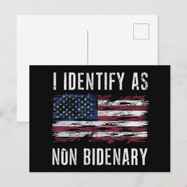 Ich identifiziere mich als nicht-bidenare Patriot- Postkarte (Vorne/Hinten)