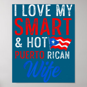 Ich Intelligente puerto-ricanische Ehefrau-Flagge Poster