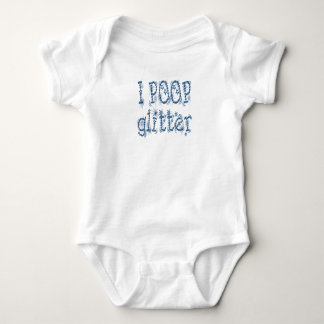 Ich kacke Glitter Blau Baby Strampler