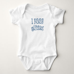 Ich Kackte Glitzer Blue Baby Strampler