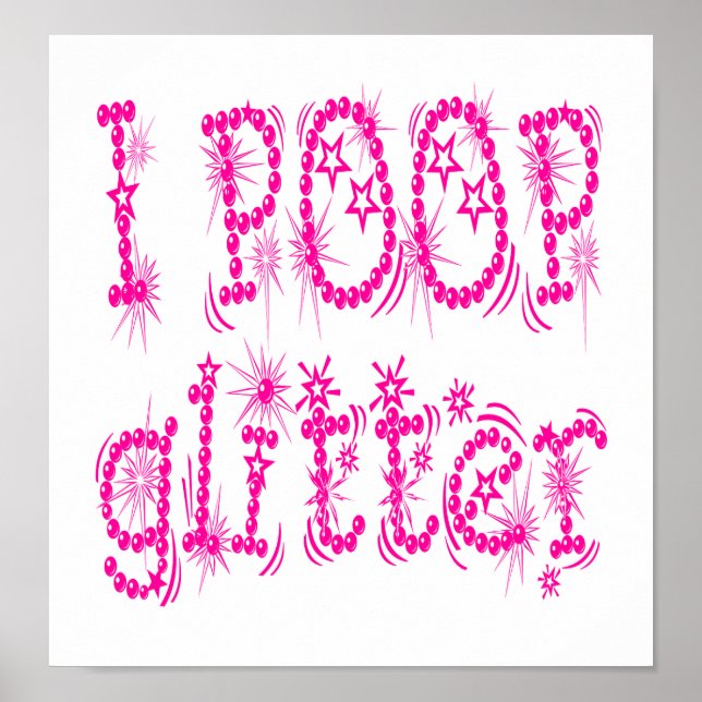 Ich Kackte Glitzer Poster (pink) (Vorne)
