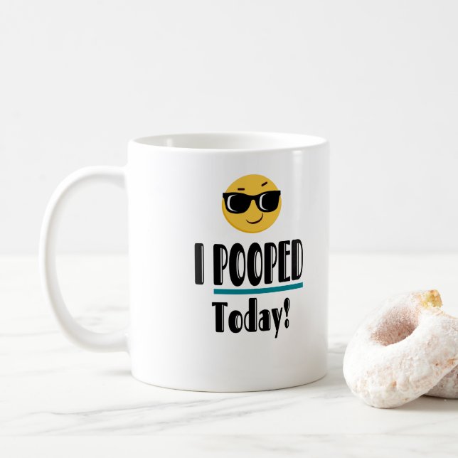 Ich KACKTE heute Emoji Funny Sarcastic Kaffeetasse (Mit Donut)