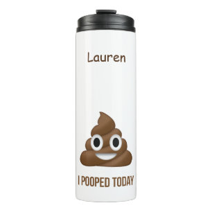 Ich Kackte heute Funny Poo Emoji mit Namen Thermosbecher