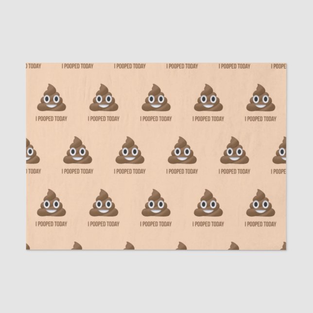 Ich kackte heute lächelndes Poo Emoji Seidenpapier (Vorderseite)