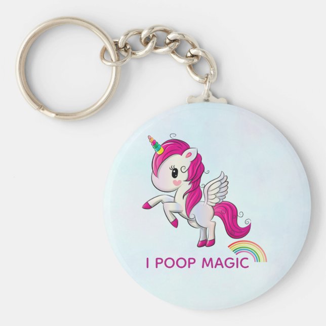 Ich Kackte Magic Funny Unicorn Sprichwort Schlüsselanhänger (Vorne)